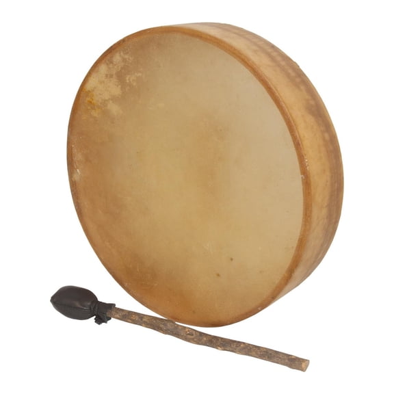 14" Lightweight Wood Frame Drum w/Leather Beater - Pre-tuned Calfskin Head