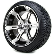 14" MODZ® Ambush Machined & Black Golf Cart Wheels & Low Profile Tires Combo
