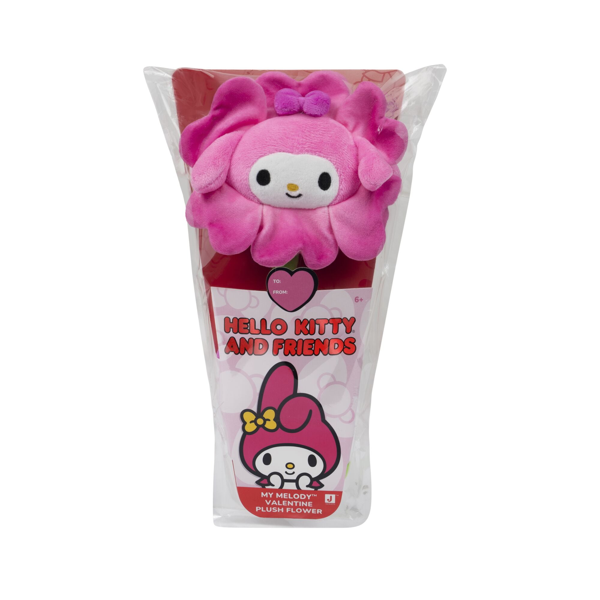 Hello Kitty and Friends 14-inch Plush Flower - My Melody Ombre Pink with Bendable Stems