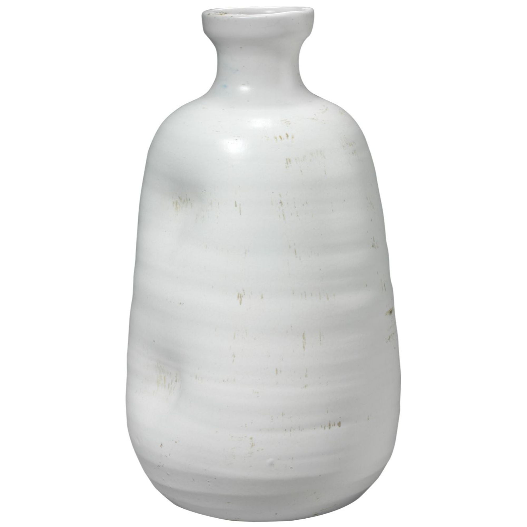 Matte White 14'' Ceramic Dimple Table Vase