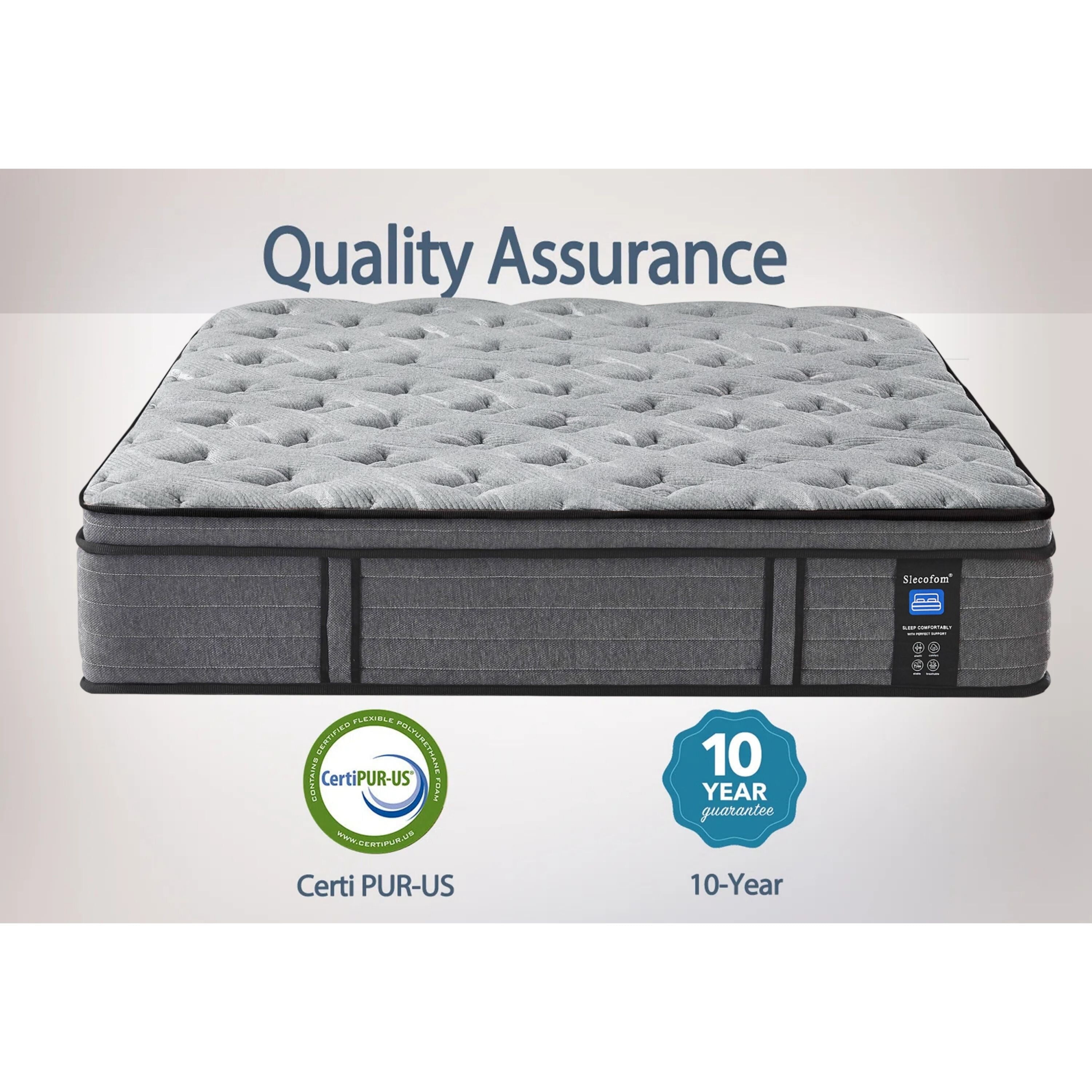 14'' Gray Eurotop King Innerspring Mattress with Memory Foam