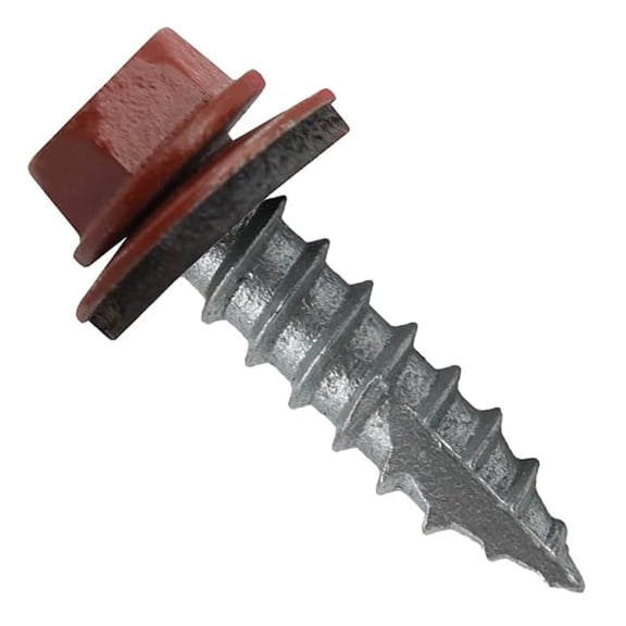 #14 Metal ROOFING SCREWS: (250) Screws x 1" RED Hex Head Sheet Metal Roof Screw. Self starting/tapping metal to woodsheet metal screws with EPDM washer. for corrugated roofing