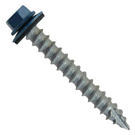 #14 Metal Roofing Screws: (500) Screws x 2" Heron Blue Hex Head Sheet Metal Roof Screw. Self Starting/Tapping Metal to woodsheet Metal siding Screws with EPDM Washer. for Corrugated Roofing