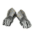 thumbnail image 1 of Hands 14" Metal Silver Replica Medieval Armor Gloves, by DecMode (2 Count), 1 of 9
