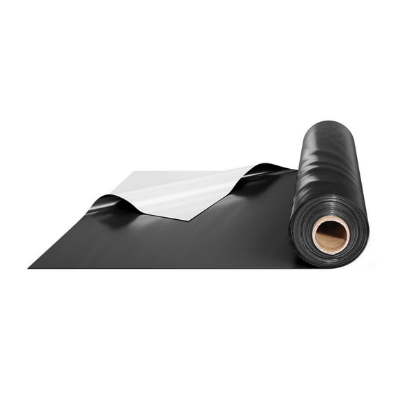 14 Mil Clear/Black Plastic Sheeting Roll  10' x 100' Heavy Duty Tarp for Vapor Barrier, Roofing, Paint Protection