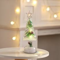 14" Mini LED Christmas Tree - Battery Powered Desktop Decor with Snowflakes for Office/Home/Dorm Room Holiday Lighting (Multicolor)