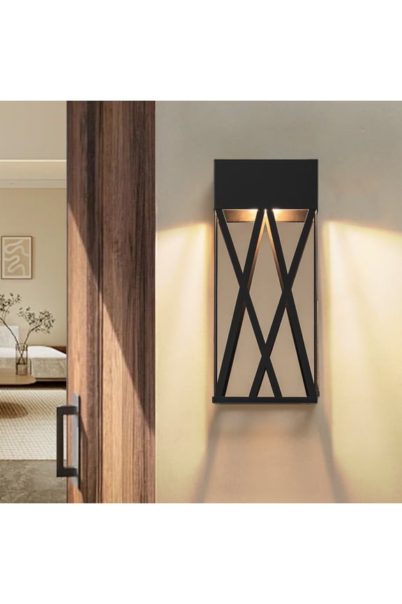14"Modern Outdoor led Wall Sconce with Gold Stainless Steel Interior