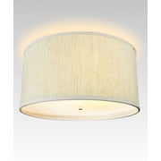 Moderne Flush Mount Conversion Kit 14"w Textured Oatmeal Hardback Drum Lampshade