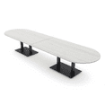 thumbnail image 1 of 14' Modular Racetrack Conference Table With Double Bases Power Units, 1 of 5