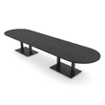 thumbnail image 1 of 14' Modular Racetrack Conference Table With Double Bases Power Units, 1 of 5