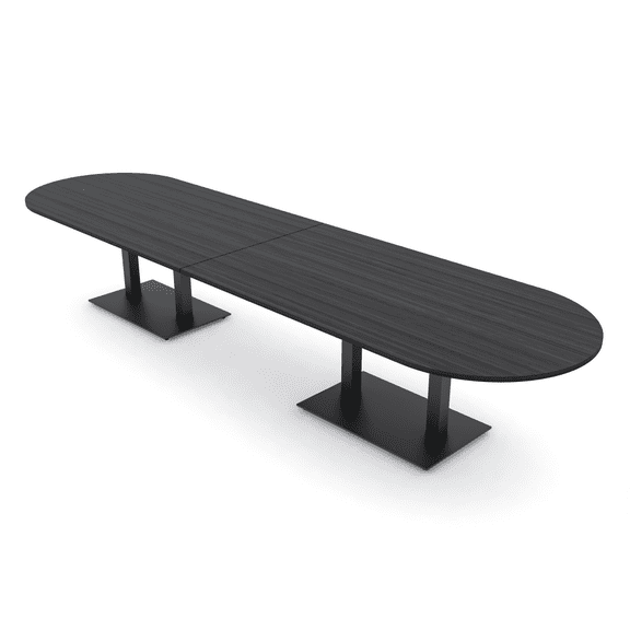 14' Modular Racetrack Conference Table With Double Bases Power Units