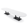 thumbnail image 1 of 14' Modular Racetrack Conference Table With Double Bases Power Units, 1 of 5