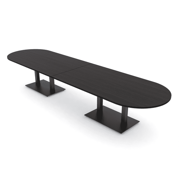 14' Modular Racetrack Conference Table With Double Bases Power Units