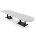 thumbnail image 1 of 14' Modular Racetrack Conference Table With Double Bases Power Units, 1 of 5