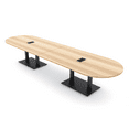 thumbnail image 1 of 14' Modular Racetrack Conference Table With Double Bases Power Units, 1 of 7