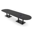 thumbnail image 1 of 14' Modular Racetrack Conference Table With Double Bases Power Units, 1 of 7