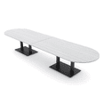 thumbnail image 1 of 14' Modular Racetrack Conference Table With Double Bases Power Units, 1 of 5