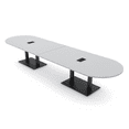 thumbnail image 1 of 14' Modular Racetrack Conference Table With Double Bases Power Units, 1 of 7