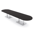 thumbnail image 1 of 14' Modular Racetrack Conference Table With Square Bases Power Units, 1 of 5