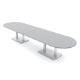thumbnail image 1 of 14' Modular Racetrack Conference Table With Square Bases Power Units, 1 of 5