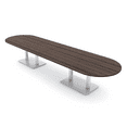 thumbnail image 1 of 14' Modular Racetrack Conference Table With Square Bases Power Units, 1 of 5
