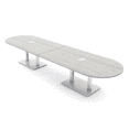 thumbnail image 1 of 14' Modular Racetrack Conference Table With Square Bases Power Units, 1 of 7