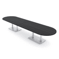 thumbnail image 1 of 14' Modular Racetrack Conference Table With Square Bases Power Units, 1 of 5