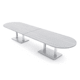 thumbnail image 1 of 14' Modular Racetrack Conference Table With Square Bases Power Units, 1 of 5