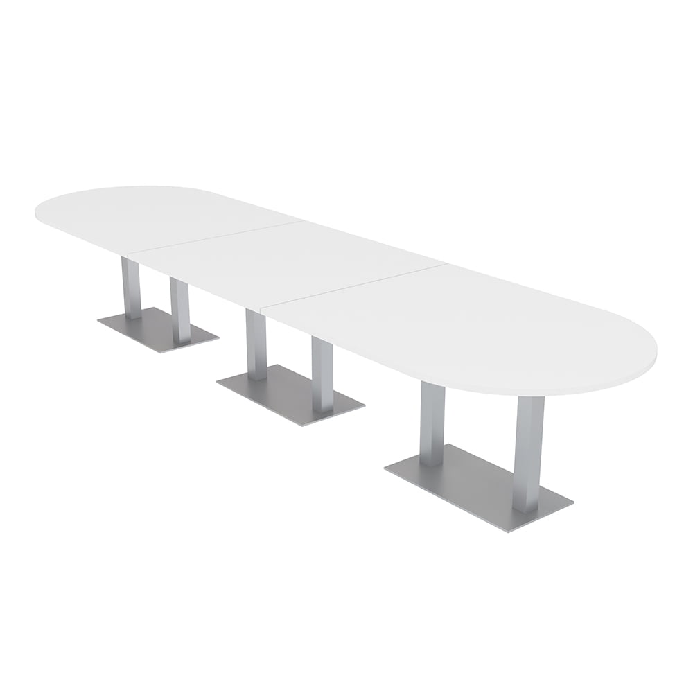 14' Modular Racetrack Conference Table With Square Bases Power Units ...
