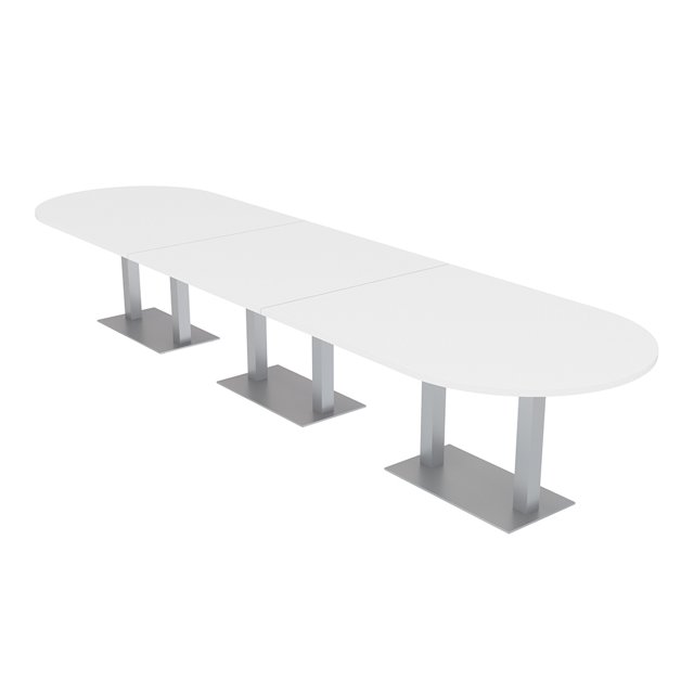 14' Modular Racetrack Conference Table With Square Bases Power Units ...