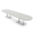 thumbnail image 1 of 14' Modular Racetrack Conference Table With Square Bases Power Units, 1 of 5
