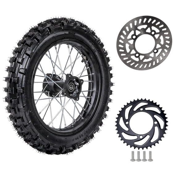 14" Motorcycle Rear Wheel 90/100-14 Tire Rim with Disc Brake Rotor and 428 41 Teeth Chain Sprocket for Dirt Pit Bike Offroad Motobike Motocross Scooter Razor Taotao Apollo SSR 110cc 125cc 140cc