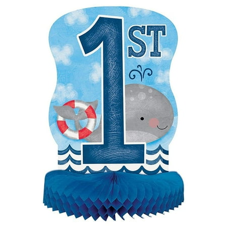 14" Nautical Boys First Birthday Centerpiece Decoration
