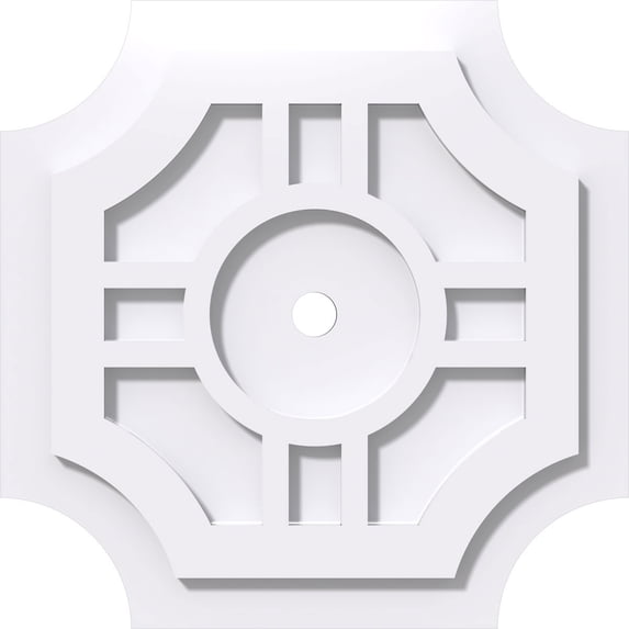 14"OD x 1"ID x 4 1/2"C x 1"P Haus Architectural Grade PVC Contemporary Ceiling Medallion