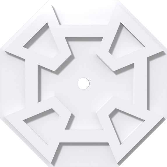 14"OD x 1"ID x 4 3/4"C x 1"P Logan Architectural Grade PVC Contemporary Ceiling Medallion