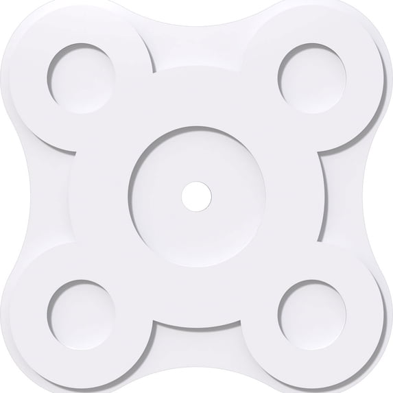 14"OD x 1"ID x 4 3/4"C x 1"P Luna Architectural Grade PVC Contemporary Ceiling Medallion