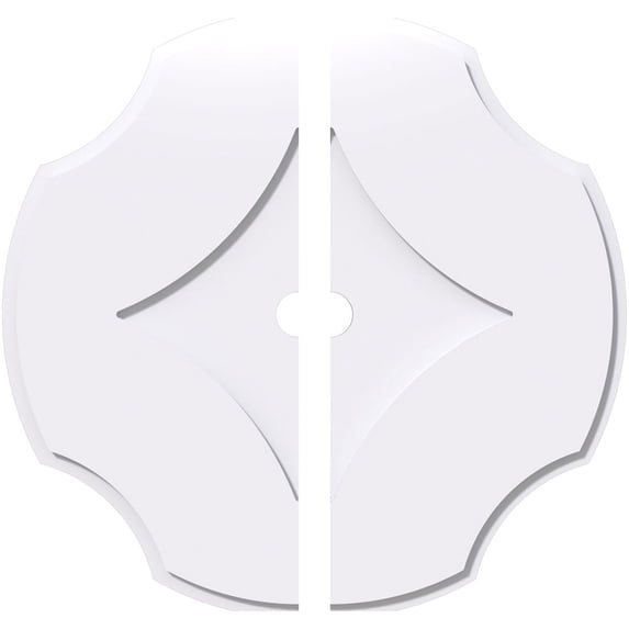 14"OD x 1"ID x 4 3/4"C x 1"P Percival Architectural Grade PVC Contemporary Ceiling Medallion, Two Piece