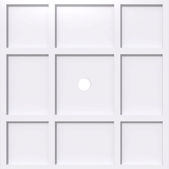 14"OD x 1"ID x 4 3/4"C x 1"P Rubik Architectural Grade PVC Contemporary Ceiling Medallion