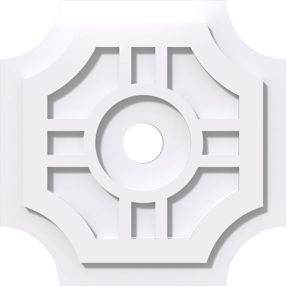 14"OD x 2"ID x 4 1/2"C x 1"P Haus Architectural Grade PVC Contemporary Ceiling Medallion