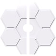 thumbnail image 1 of 14"OD x 2"ID x 4 3/4"C x 1"P Daisy Architectural Grade PVC Contemporary Ceiling Medallion, Two Piece, 1 of 11