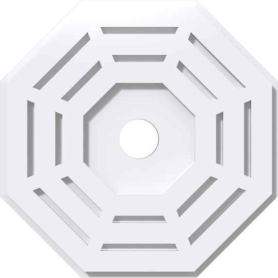 14"OD x 2"ID x 5 1/2"C x 1"P Westin Architectural Grade PVC Contemporary Ceiling Medallion