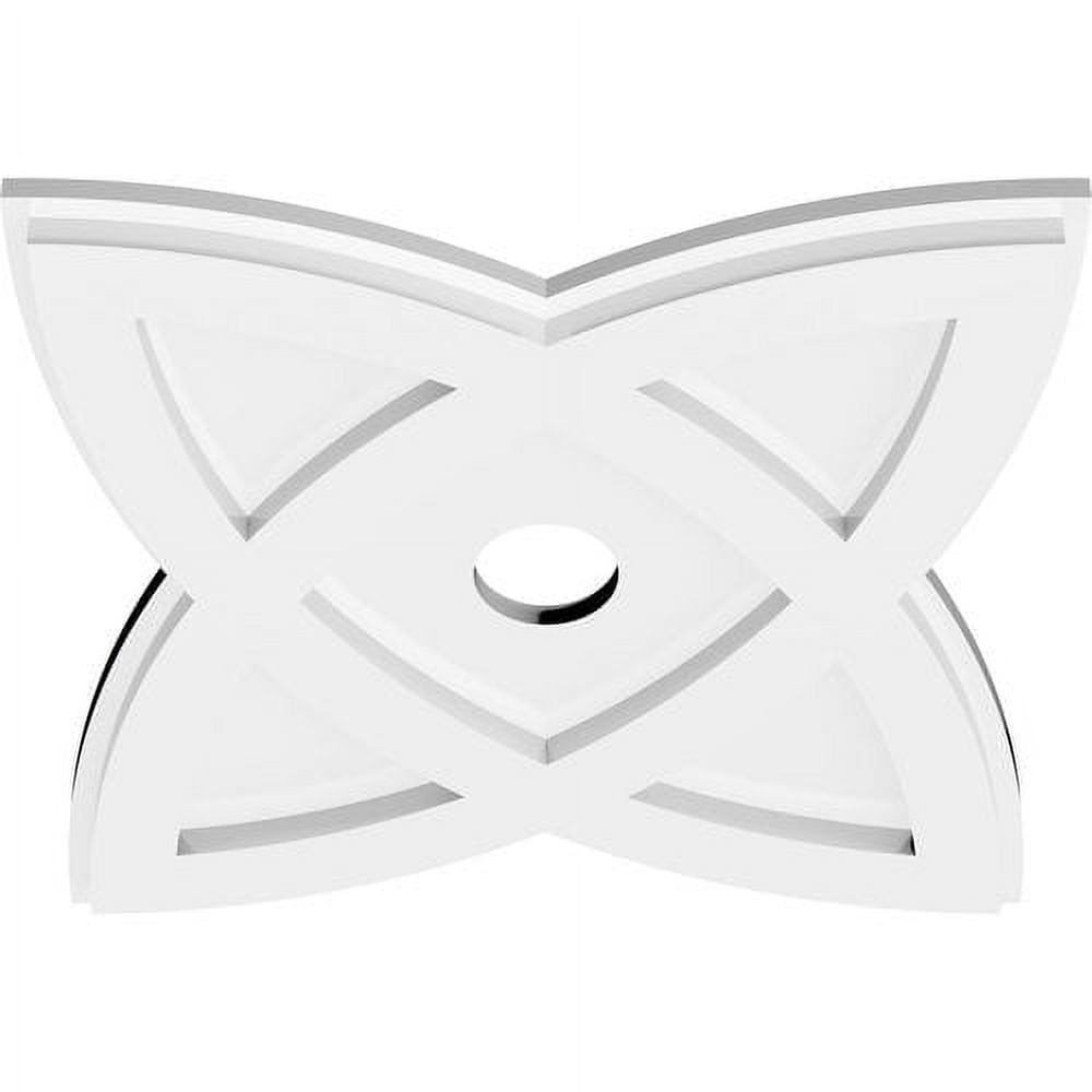 White PVC Contemporary Ceiling Medallion, 14-inch