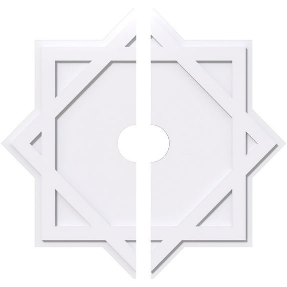14"OD x 2"ID x 7 3/4"C x 1"P Axel Architectural Grade PVC Contemporary Ceiling Medallion, Two Piece