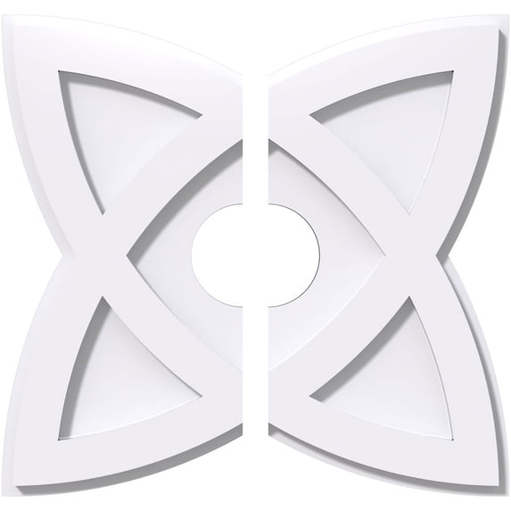 14"OD x 3"ID x 5 1/4"C x 1"P Cosmo Architectural Grade PVC Contemporary Ceiling Medallion, Two Piece