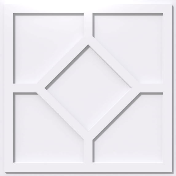 14"OD x 4 3/4"C x 1"P Embry Architectural Grade PVC Contemporary Ceiling Medallion