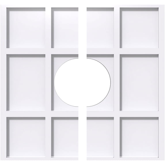14"OD x 4"ID x 4 3/4"C x 1"P Rubik Architectural Grade PVC Contemporary Ceiling Medallion, Two Piece