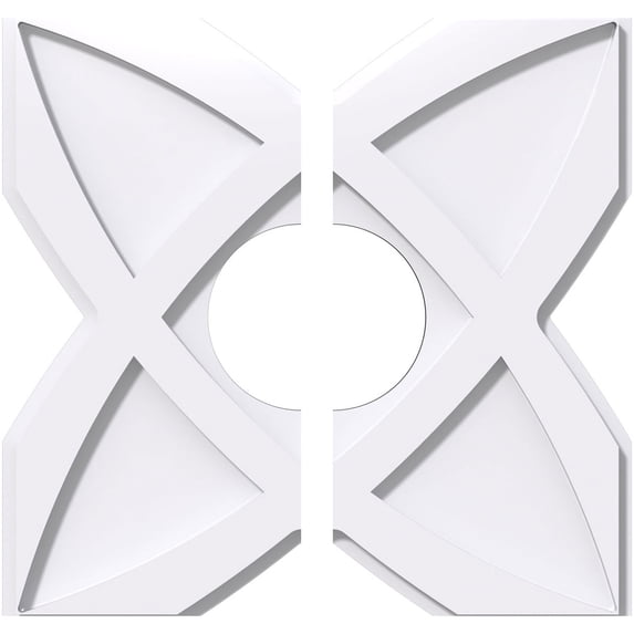14"OD x 4"ID x 4 3/4"C x 1"P Titus Architectural Grade PVC Contemporary Ceiling Medallion, Two Piece