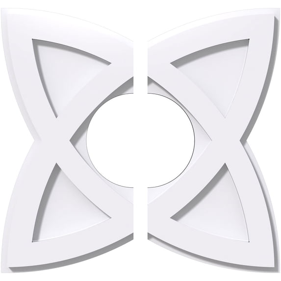 14"OD x 5"ID x 5 1/4"C x 1"P Cosmo Architectural Grade PVC Contemporary Ceiling Medallion, Two Piece