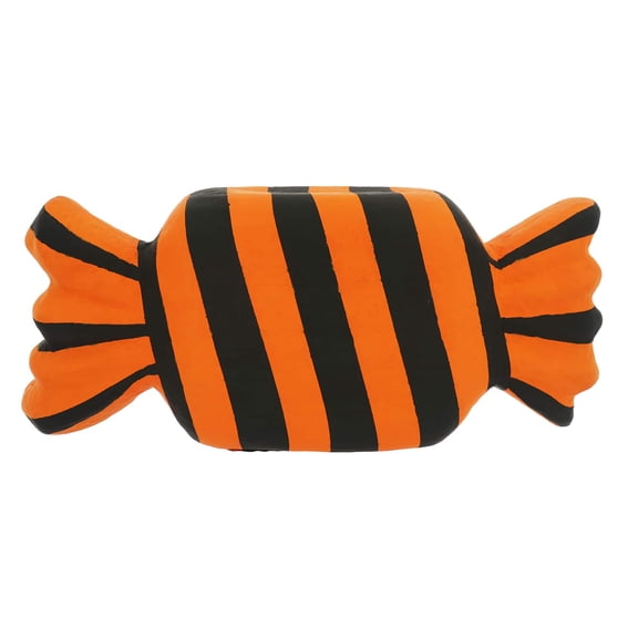 14" Orange & Black Wrapped Candy Paper Mache Tabletop Dcor by Ashland