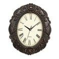 thumbnail image 1 of 14'' Oval Clock,Decorative Clocks with Non Ticking Movement for Kitchen, Living Room Decor, Black Copper, 1 of 2